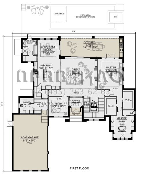 Проект двухэтажного дома с гаражом на три машины S5-422 (5565-00148)