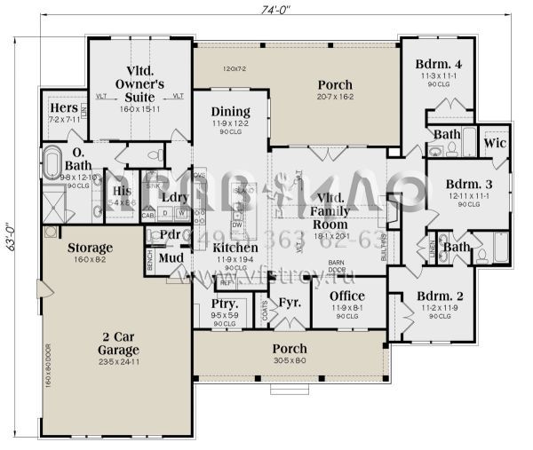 Проект одноэтажного дома с гаражом на две машины в современном стиле S5-230 (009-00316)