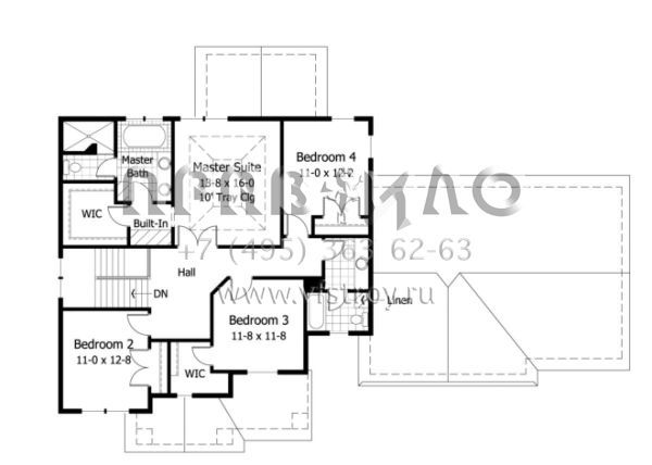 Проект двухэтажного дома с гаражом на три и более машин в стиле Ранчо S5-259 (098-00046)