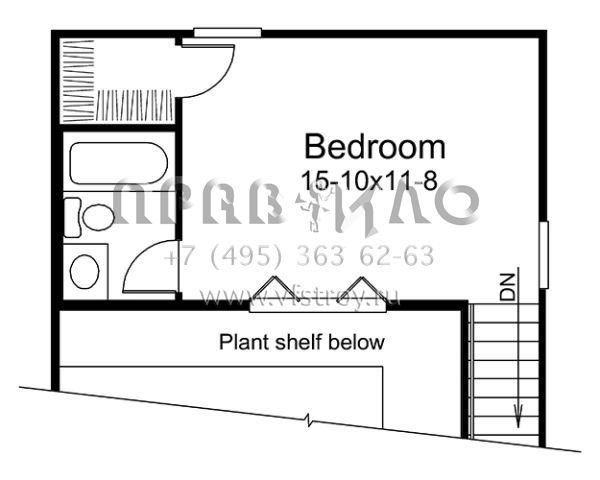 Проект двухэтажного дома с гаражом на одну машину в стиле Ранчо S5-60 (5633-00238)