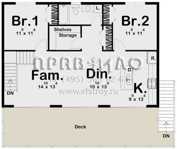 Проект одноэтажного дома без гаража в стиле Ранчо S5-94 (963-00419)