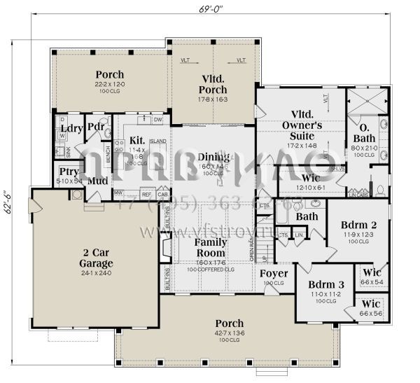 Проект одноэтажного дома с гаражом на две машины в современном стиле S5-194 (009-00368)