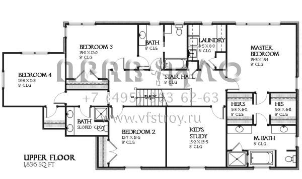 Проект двухэтажного дома с гаражом на две машины в американском стиле S5-316 (1637-00107)