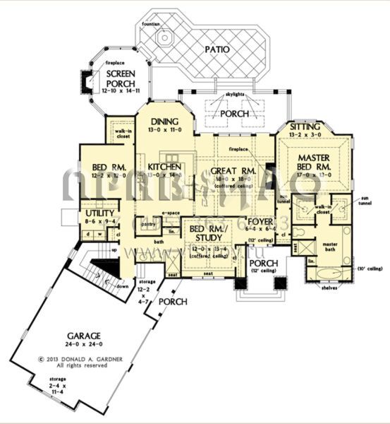 Проект одноэтажного дома с гаражом на две машины в американском стиле S5-182 (2865-00247)