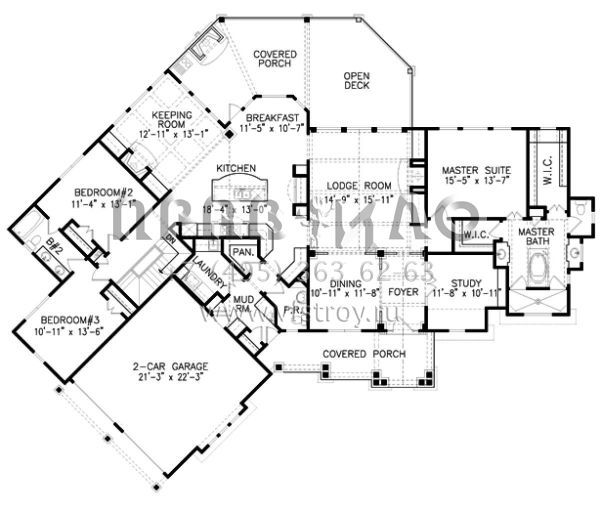 Проект одноэтажного дома с гаражом на две машины в стиле Шале S5-249 (699-00058)