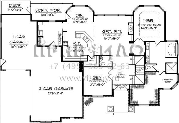 Проект двухэтажного дома с гаражом на три и более машин в американском стиле S5-279 (1020-00244)