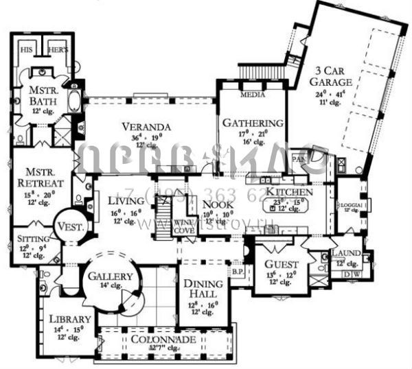 Проект двухэтажного дома с гаражом на три и более машин в современном стиле S5-603 (3978-00006)