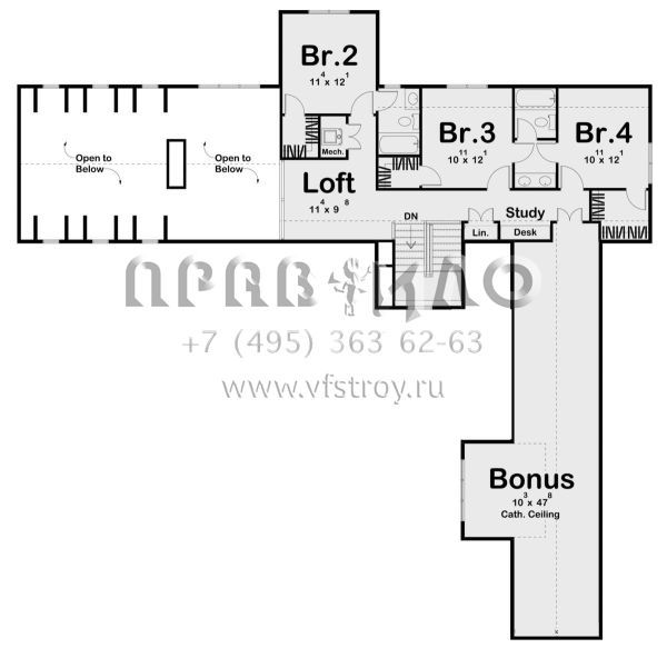 Проект двухэтажного дома с гаражом на три и более машин в современном стиле S5-363 (963-00560)