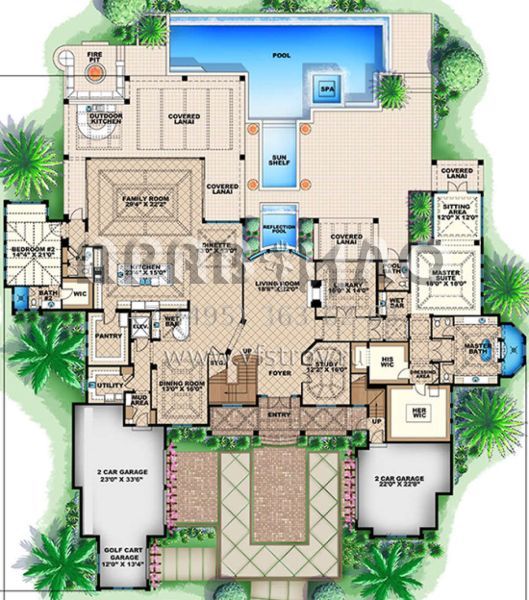 Проект двухэтажного дома с гаражом на три и более машин в прибрежном стиле S5-827 (1018-00270)