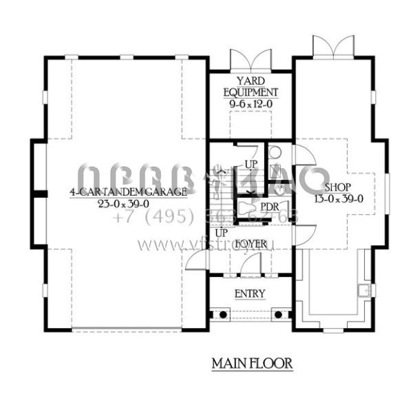 Проект двухэтажного дома с гаражом на три и более машин в скандинавском стиле S5-119 (341-00042)