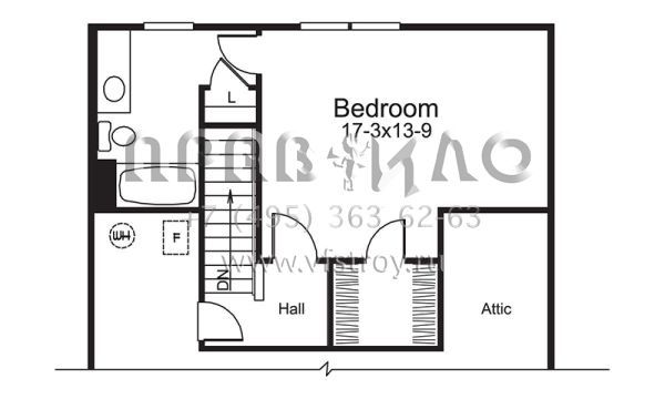 Проект двухэтажного дома с гаражом на три и более машин в стиле Ранчо S5-95 (5633-00241)