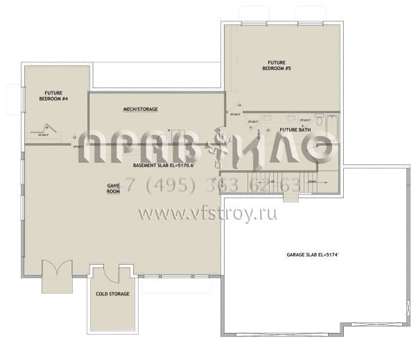 Проект одноэтажного дома с гаражом на три и более машин в американском стиле S5-217 (8768-00143)