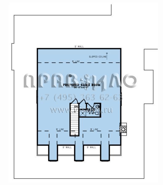 Проект одноэтажного дома с гаражом на три и более машин в стиле Ранчо S5-247 (8318-00266)