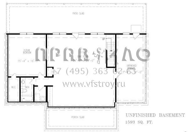 Проект одноэтажного дома без гаража в американском стиле S5-148 (699-00381)