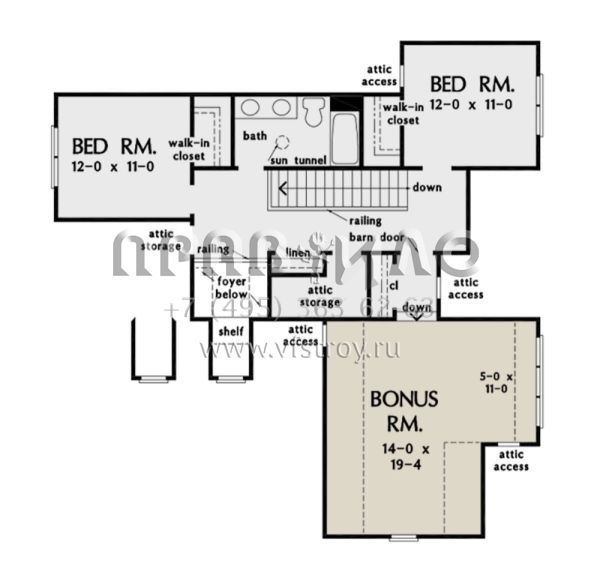 Проект двухэтажного дома с гаражом на две машины в американском стиле S5-197 (2865-00111)