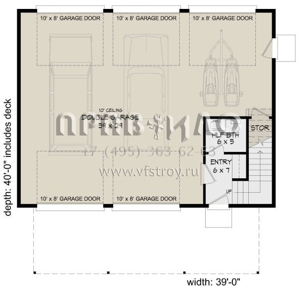 Проект двухэтажного дома с гаражом на две машины в современном стиле S5-118 (940-00231)