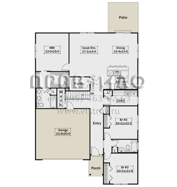 Проект одноэтажного дома с гаражом на две машины в современном стиле S5-164 (5633-00430)