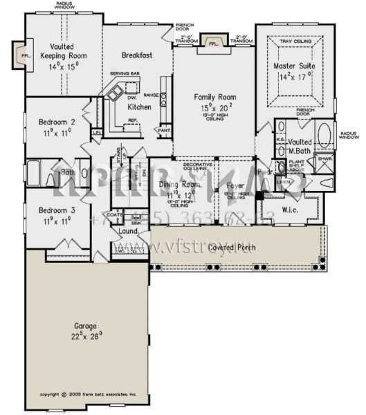 Проект одноэтажного дома с гаражом на две машины в классическом стиле S5-206 (8594-00346)