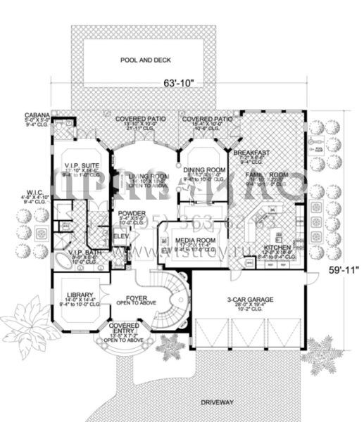 Проект двухэтажного дома с гаражом на три и более машин в современном стиле S5-534 (168-00076)