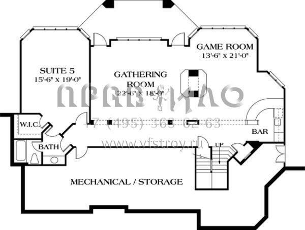 Проект двухэтажного дома с гаражом на три и более машин в английском стиле S5-529 (3323-00415)