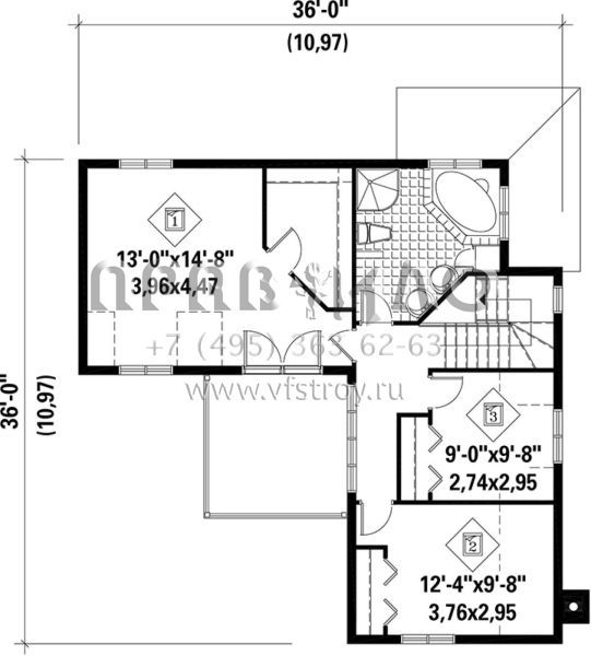 Проект двухэтажного дома без гаража в стиле Ранчо S5-170 (6146-00125)