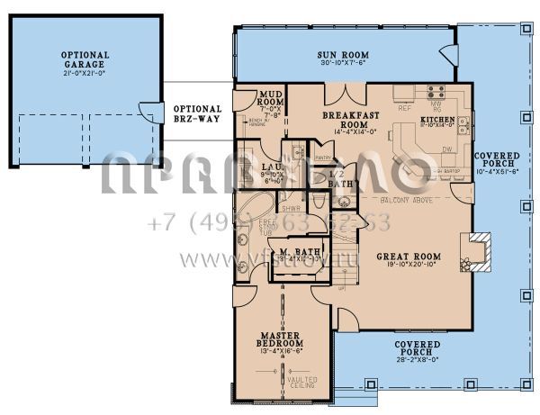 Проект двухэтажного дома с гаражом на две машины в американском стиле S5-186 (8318-00303)