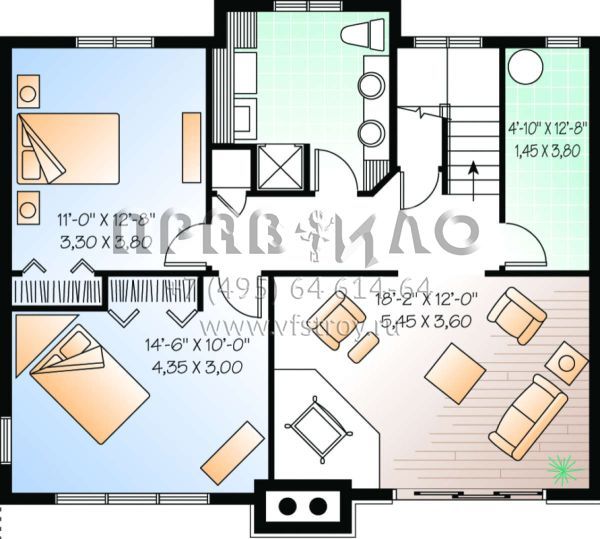 Проект двухэтажного дома без гаража в современном стиле S5-208 (034-00150)