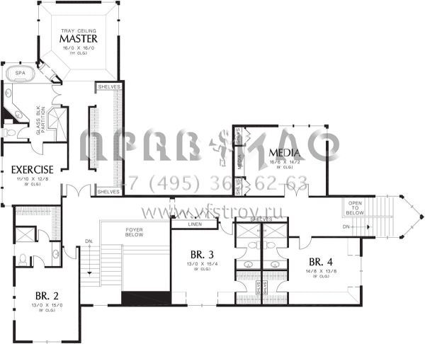 Проект двухэтажного дома с гаражом на три и более машин в современном стиле S5-594 (2559-00586)