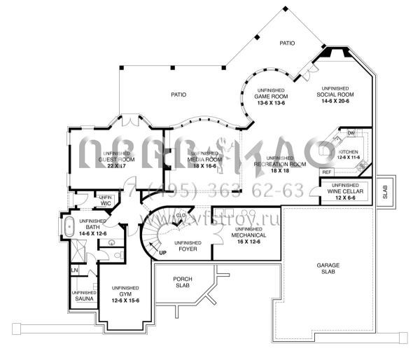 Проект двухэтажного дома с гаражом на три и более машин в английском стиле S5-391 (4195-00057)