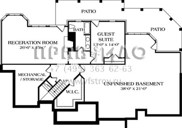 Проект двухэтажного дома с гаражом на две машины в стиле Ранчо S5-418 (3323-00306)