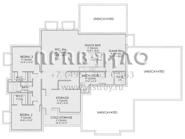 Проект одноэтажного дома с гаражом на три и более машин в современном стиле S5-310 (6422-00031)