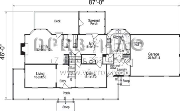 Проект двухэтажного дома с гаражом на две машины в стиле Ранчо S5-253 (5633-00094)