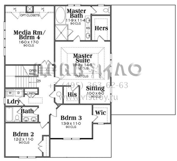 Проект двухэтажного дома с гаражом на три и более машин в американском стиле S5-283 (009-00238)