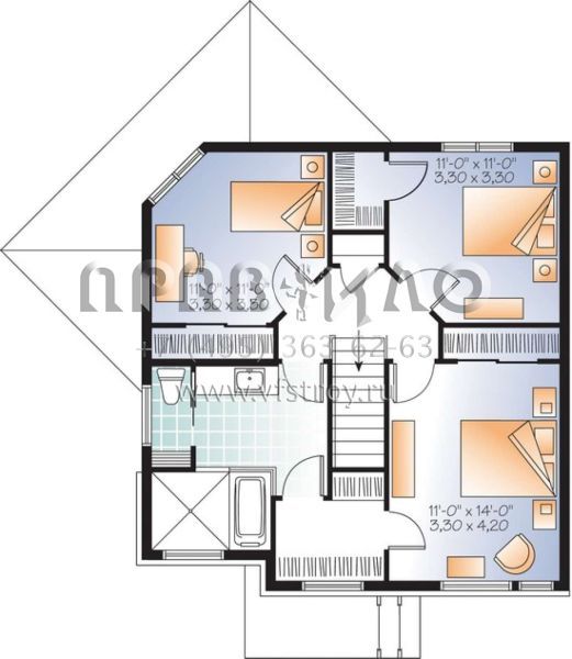 Проект одноэтажного дома без гаража в современном стиле S5-157 (034-01063)