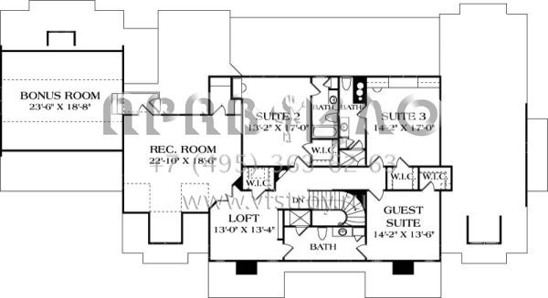 Проект двухэтажного дома с гаражом на две машины в стиле Ранчо S5-502 (3323-00642)