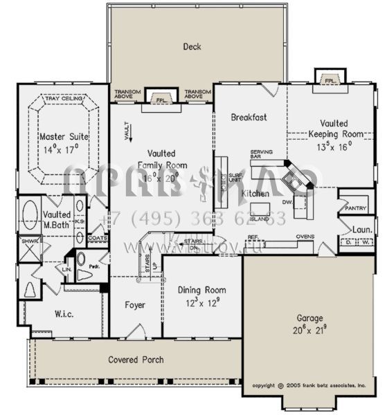 Проект двухэтажного дома с гаражом на две машины в стиле Ранчо S5-260 (8594-00293)
