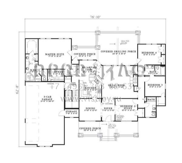 Проект двухэтажного дома с гаражом на три и более машин в стиле Шале S5-436 (110-00187)