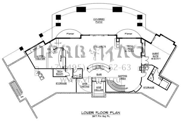 Проект двухэтажного дома с гаражом на три и более машин в современном стиле S5-688 (5631-00001)