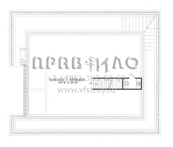 Проект двухэтажного дома с гаражом на две машины в стиле Ранчо S5-284 (110-00265)