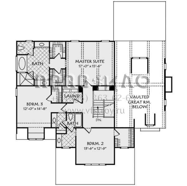 Проект двухэтажного дома с гаражом на две машины в стиле Ранчо S5-268 (8594-00074)