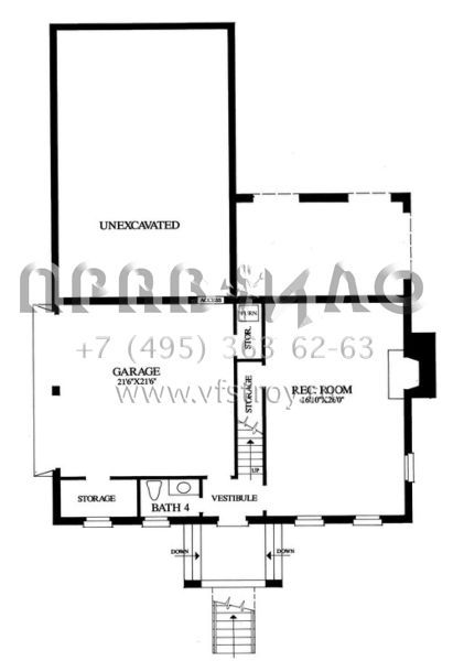 Проект двухэтажного дома с гаражом на две машины в стиле Ранчо S5-285 (7922-00027)