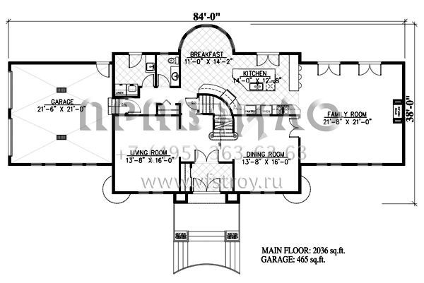 Проект двухэтажного особняка с гаражом на две машины S5-351 (1785-00139)