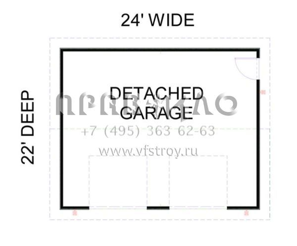 Проект одноэтажного дома с гаражом на две машины в стиле Ранчо S5-166 (1776-00039)