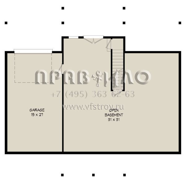 Проект одноэтажного дома без гаража в стиле Ранчо S5-131 (940-00412)