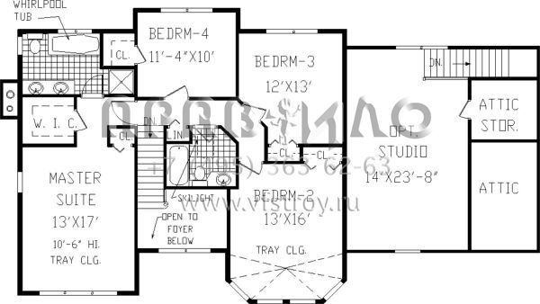 Проект двухэтажного дома с гаражом на две машины в английском стиле S5-211 (033-00042)