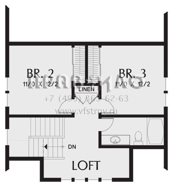 Проект двухэтажного дома с гаражом на две машины в американском стиле S5-213 (2559-00884)