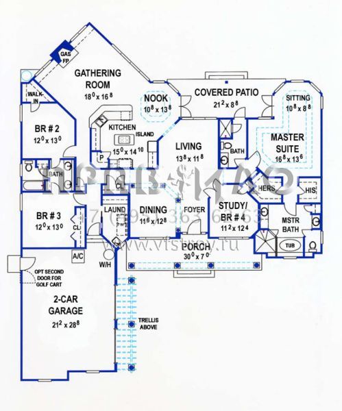 Проект одноэтажного дома с гаражом на две машины в современном стиле S5-247 (4766-00147)