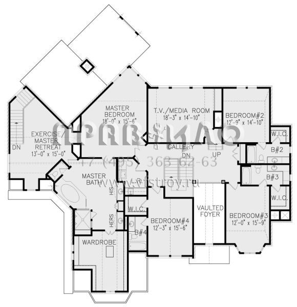 Проект двухэтажного дома с гаражом на три и более машин в английском стиле S5-528 (699-00146)