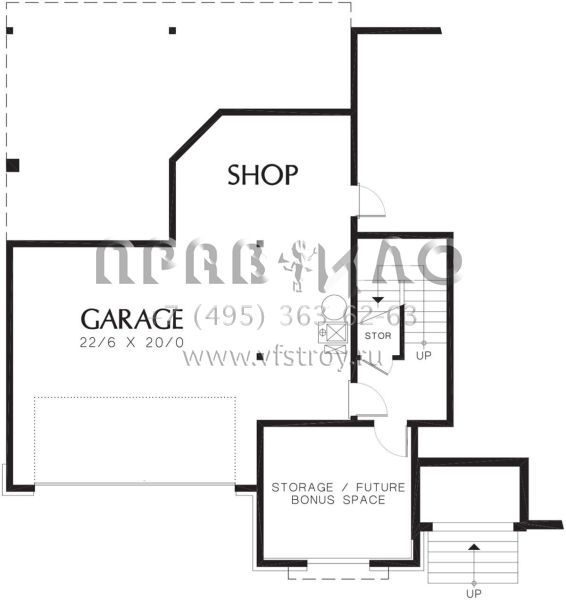 Проект двухэтажного дома с гаражом на две машины в американском стиле S5-217 (2559-00432)