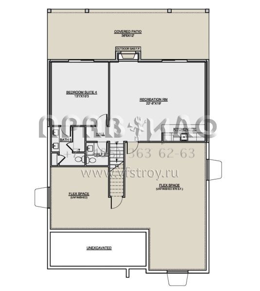 Проект двухэтажного дома без гаража в американском стиле S5-343 (7306-00039)